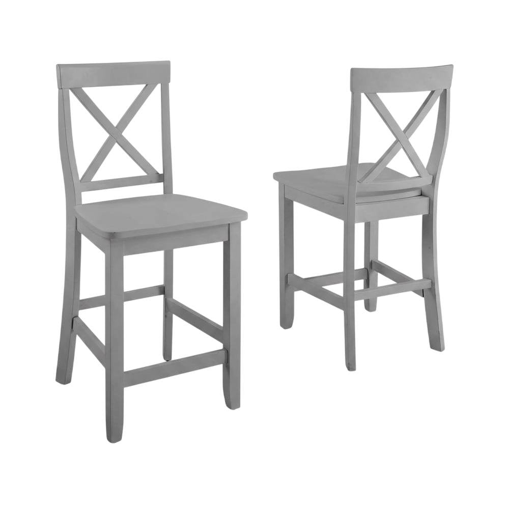 Counter Height Bar Stool Set with X-Back Design in Stylish Finish