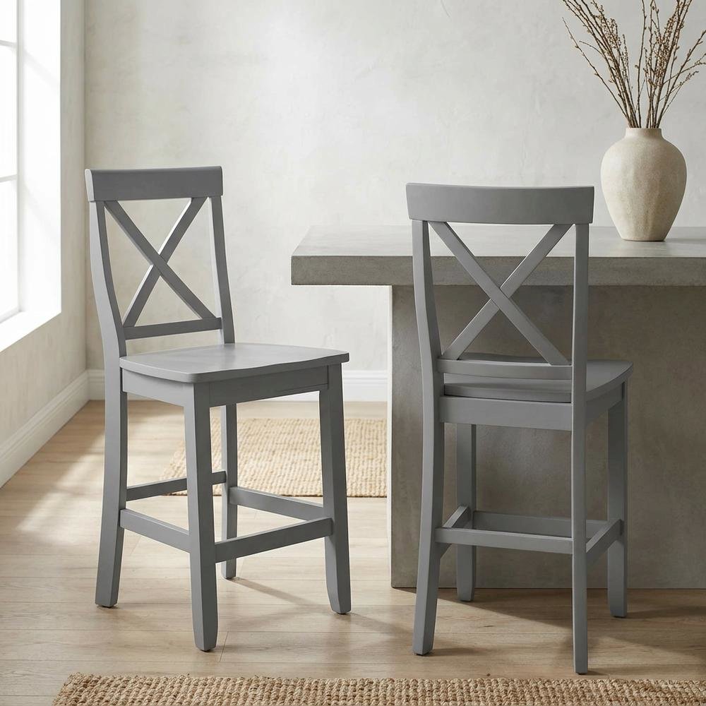 Counter Height Bar Stool Set with X-Back Design in Stylish Finish