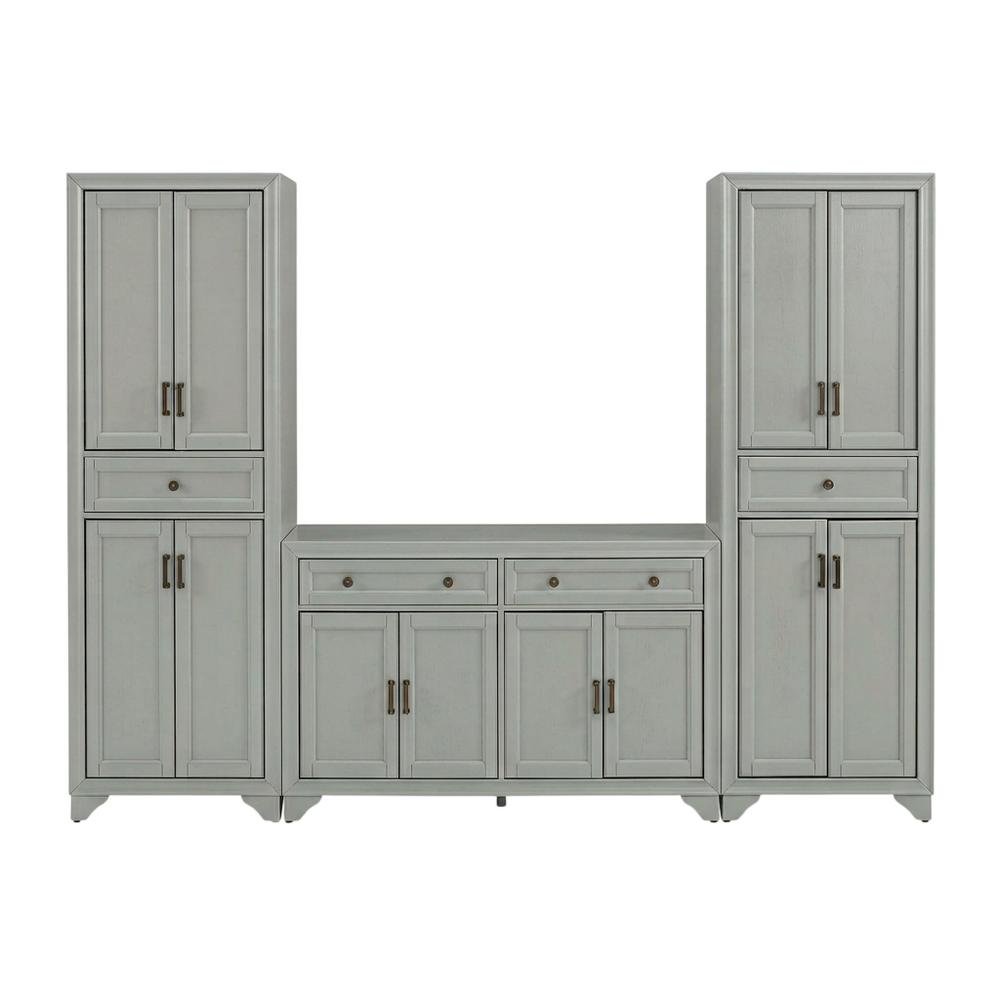 3-Piece Entertainment Center with Sideboard and Storage Pantries