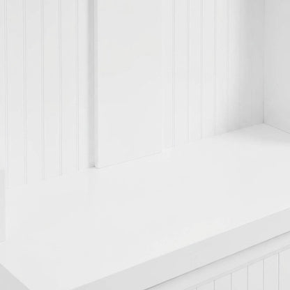 Wood hall tree with storage bench and coat hooks for entryway