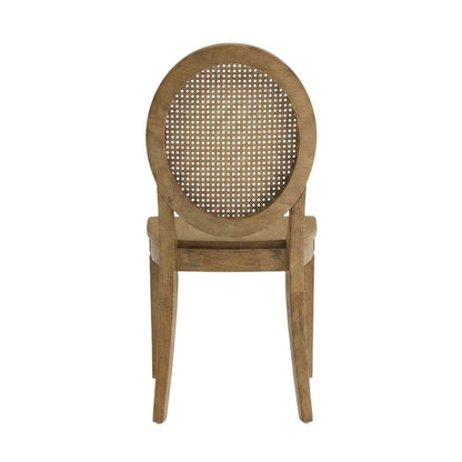 Cane-Back Dining Chair Set with Natural Finish and Comfortable Seating