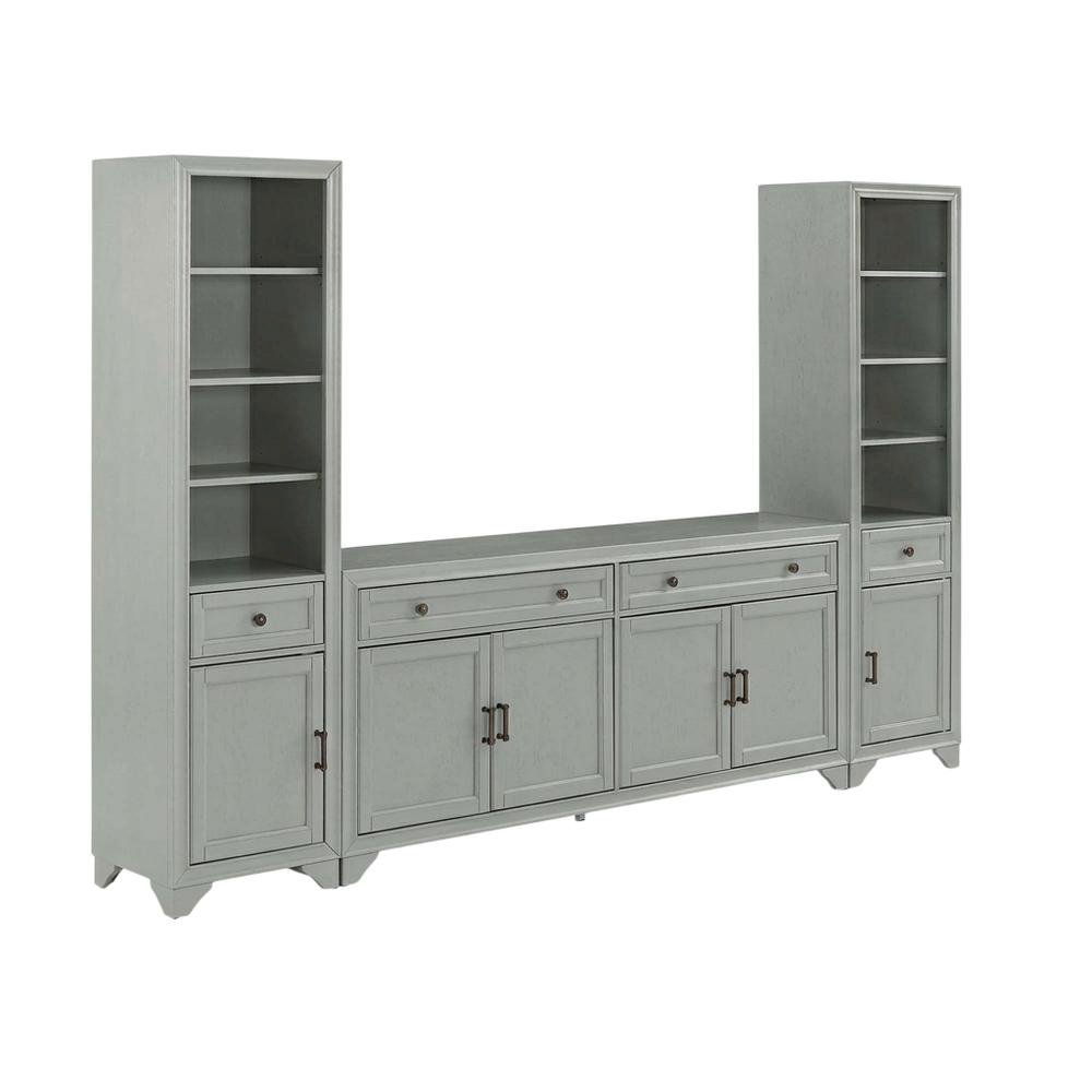 3-Piece Entertainment Center Set with Sideboard and Bookcases
