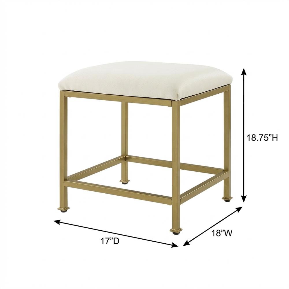 Soft Gold Bedroom Vanity Stool with cushioned seat and sleek design