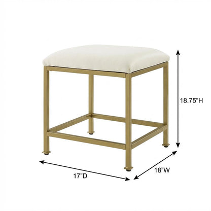 Soft Gold Bedroom Vanity Stool with cushioned seat and sleek design