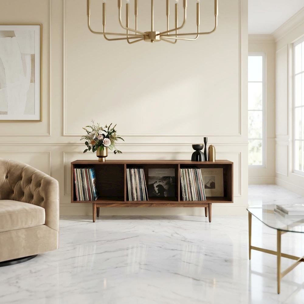 Large vinyl storage console with sturdy construction and versatile design