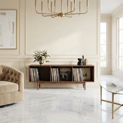 Large vinyl storage console with sturdy construction and versatile design
