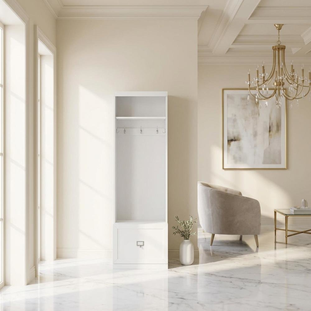 Hall Tree with Shelves and Coat Storage in Elegant Finish