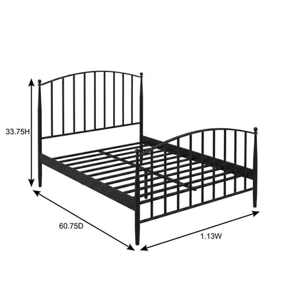 Black Queen Headboard and Footboard with Classic Design and Durable Finish