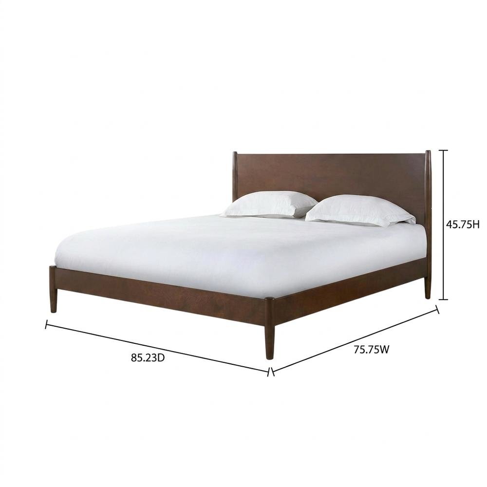Mahogany Platform Bed with Headboard, Footboard, Sturdy Rails, Anti-Tip Safety