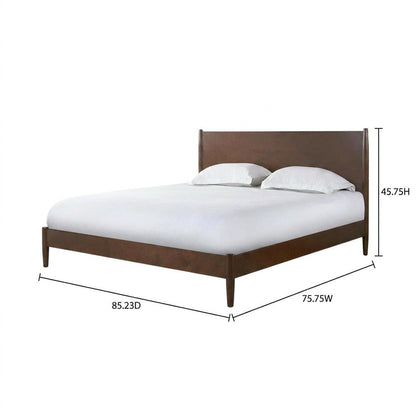 Mahogany Platform Bed with Headboard, Footboard, Sturdy Rails, Anti-Tip Safety