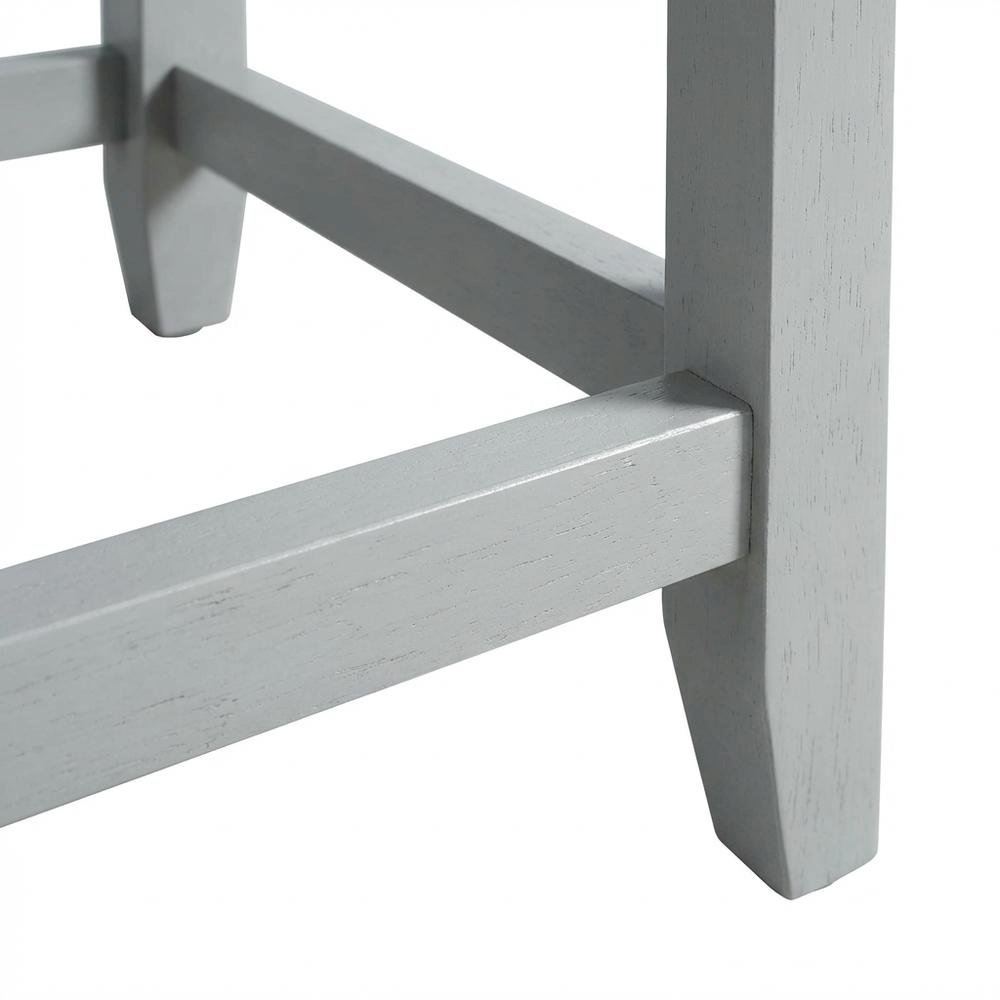 Gray Vanity Stool with Padded Seat and Modern Design