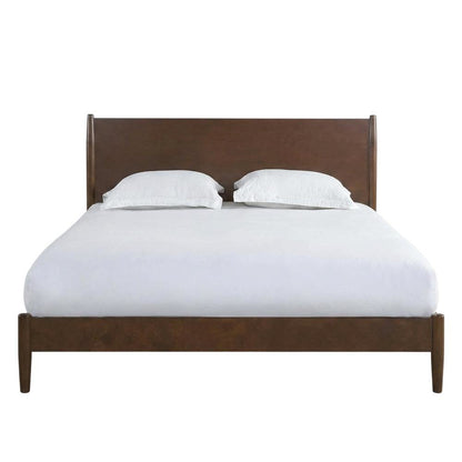 Mahogany Platform Bed with Headboard, Footboard, Sturdy Rails, Anti-Tip Safety