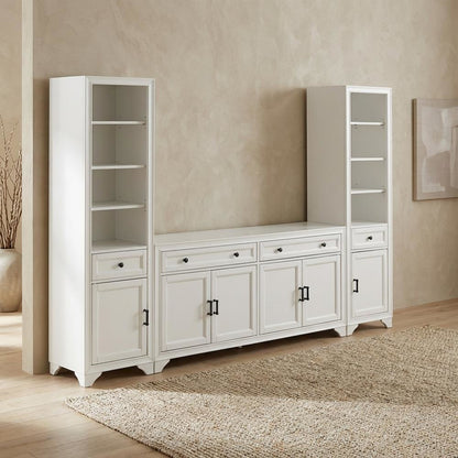 Contemporary 3-Piece Entertainment Center with Sideboard and Bookcases