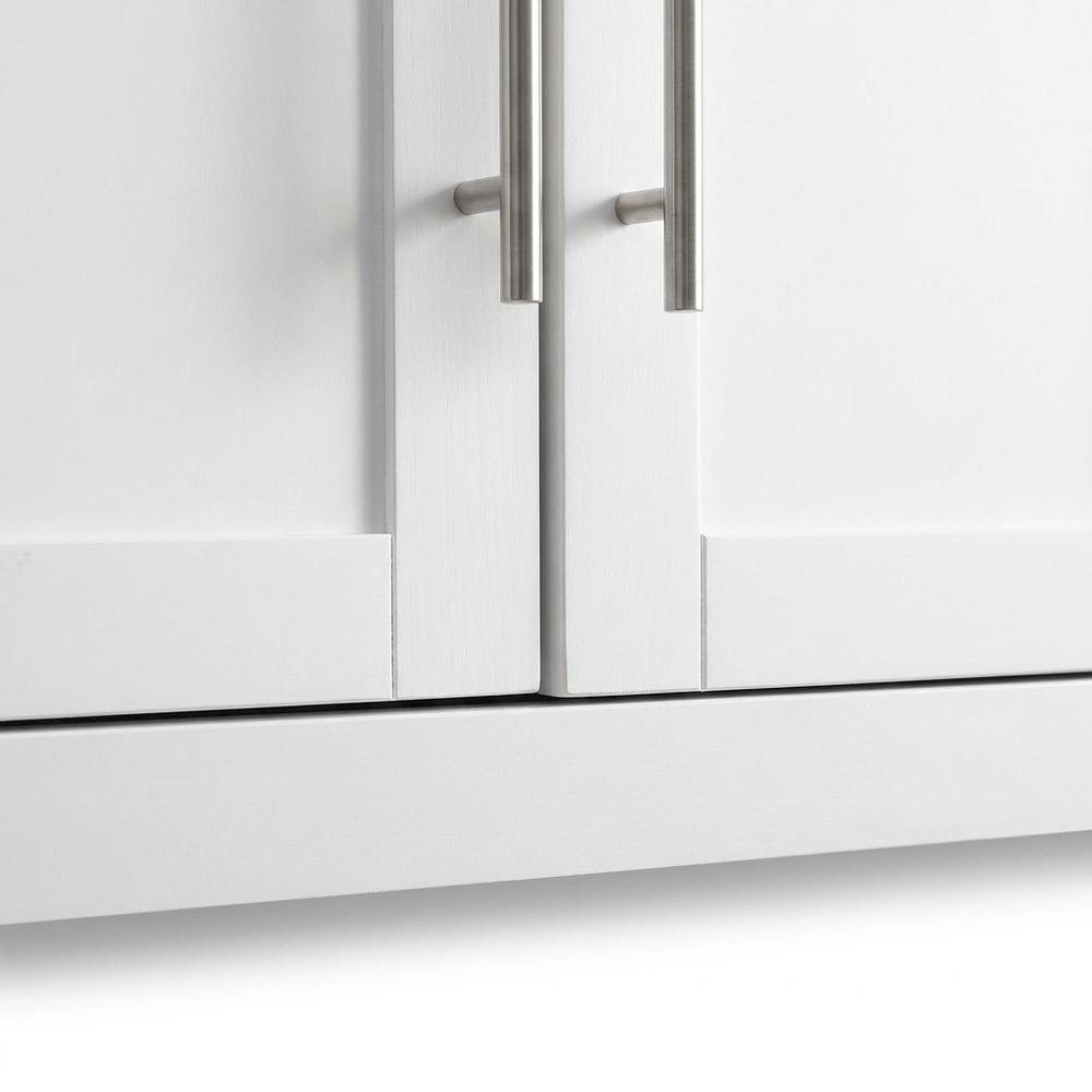 White 2-Piece Wall Storage Cabinet Set, MDF Birch Veneer