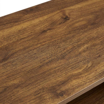 Wooden record player stand with vinyl storage, compact design for living rooms