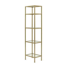Set of 2 Narrow Freestanding Shelves in Soft Gold for Stylish Storage