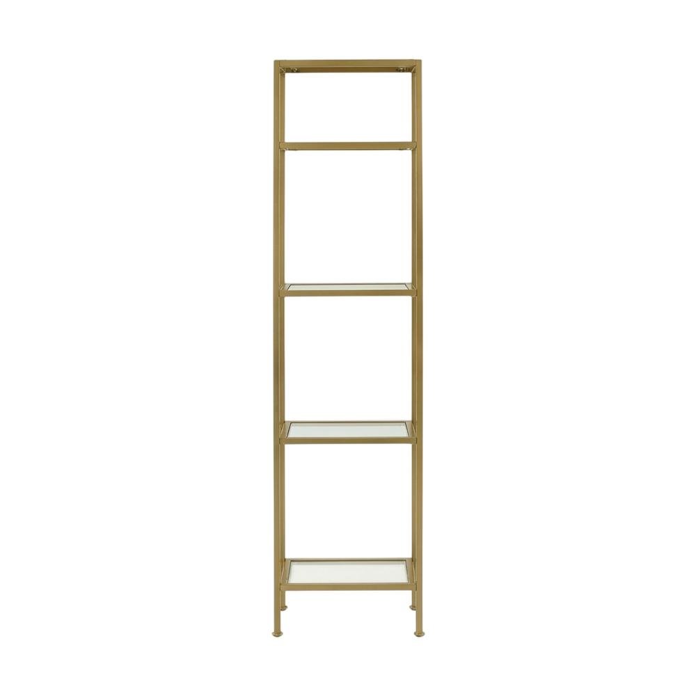 Set of 2 Narrow Freestanding Shelves in Soft Gold for Stylish Storage