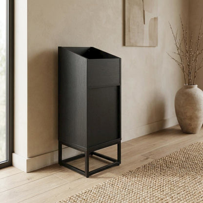 Vinyl Record Storage Stand in Black with Compact Design for Home Entertainment