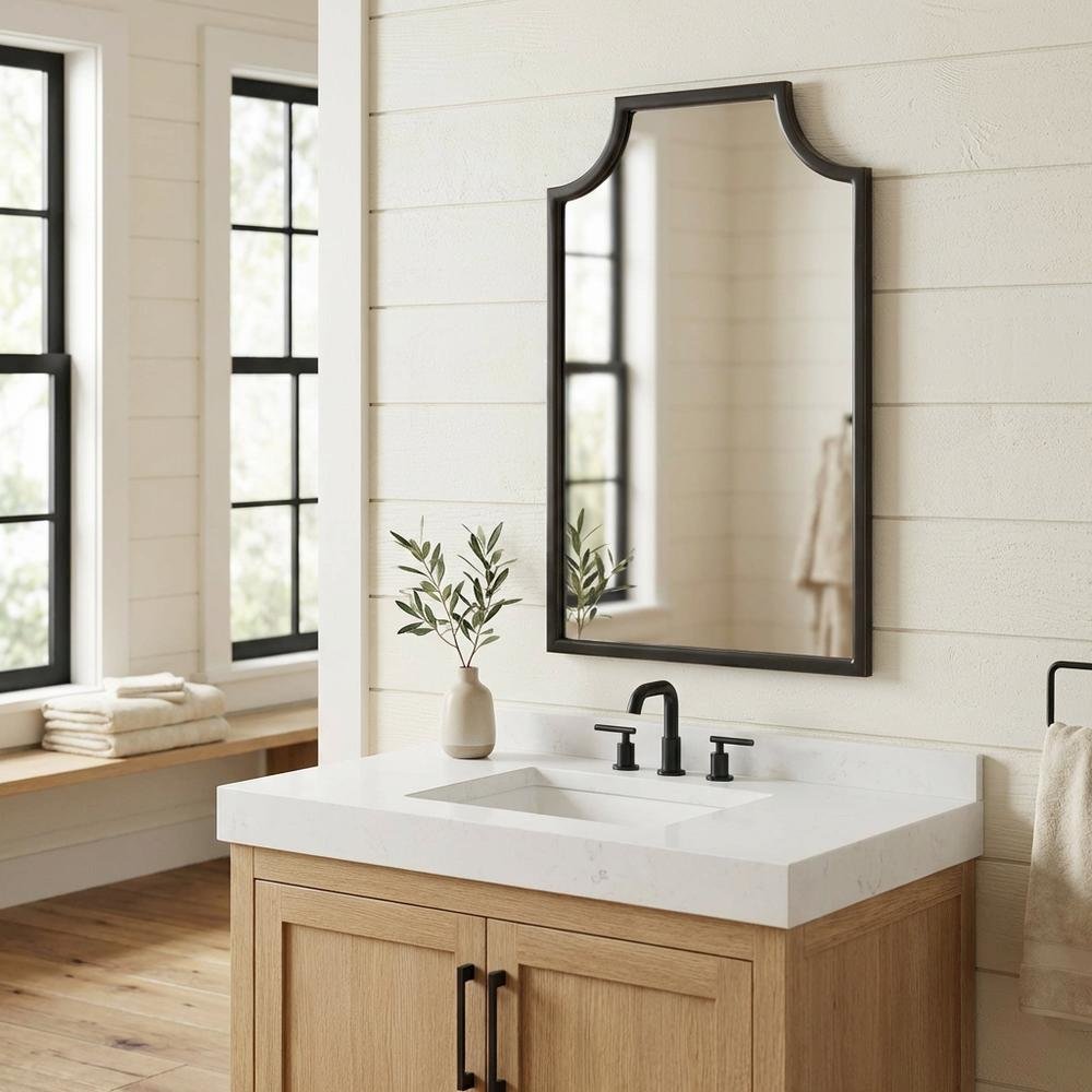 Oil Rubbed Bronze Bathroom Mirror with Anti-Tip Hardware and ISTA Certification