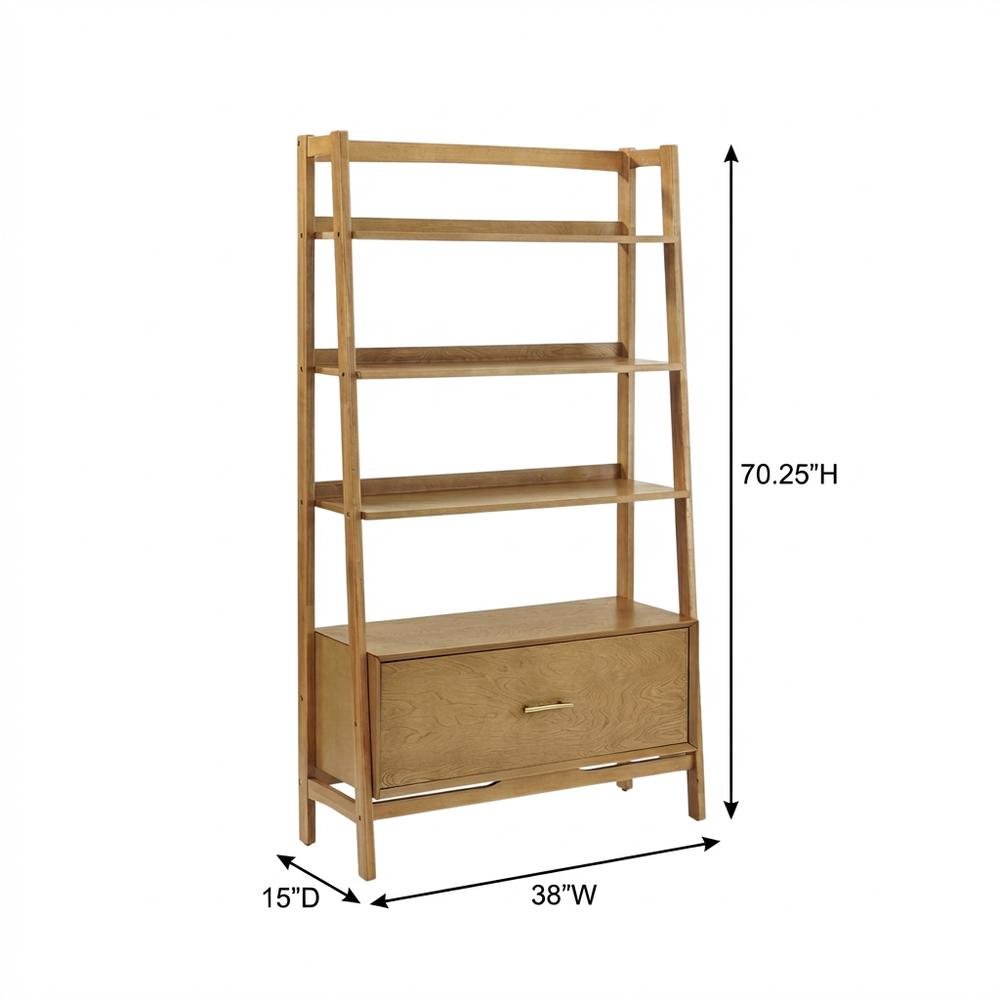 Large Acorn Floor Shelf with Anti-Tip Hardware for Freestanding Storage