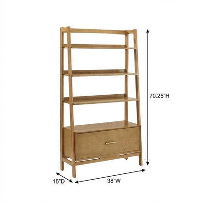 Large Acorn Floor Shelf with Anti-Tip Hardware for Freestanding Storage