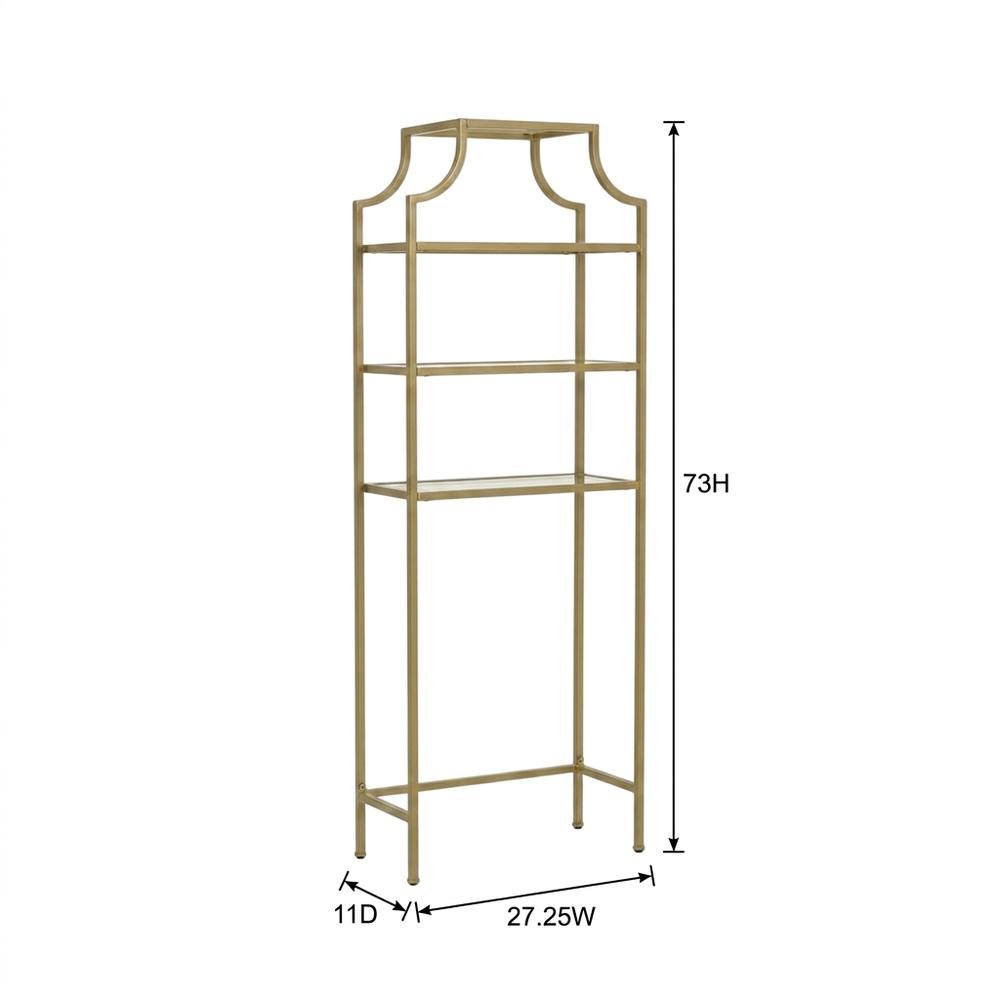 Soft Gold Space Saver Bathroom Vanity with Anti-Tip Hardware