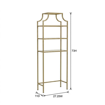 Soft Gold Space Saver Bathroom Vanity with Anti-Tip Hardware