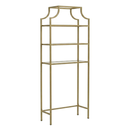 Soft Gold Space Saver Bathroom Vanity with Anti-Tip Hardware