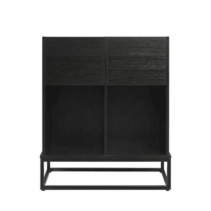 Vinyl Record Storage Stand in Neutral Finish with Sturdy Construction, Compact