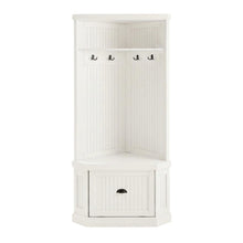Distressed White Hall Tree with Anti-Tip Hardware and Storage Space