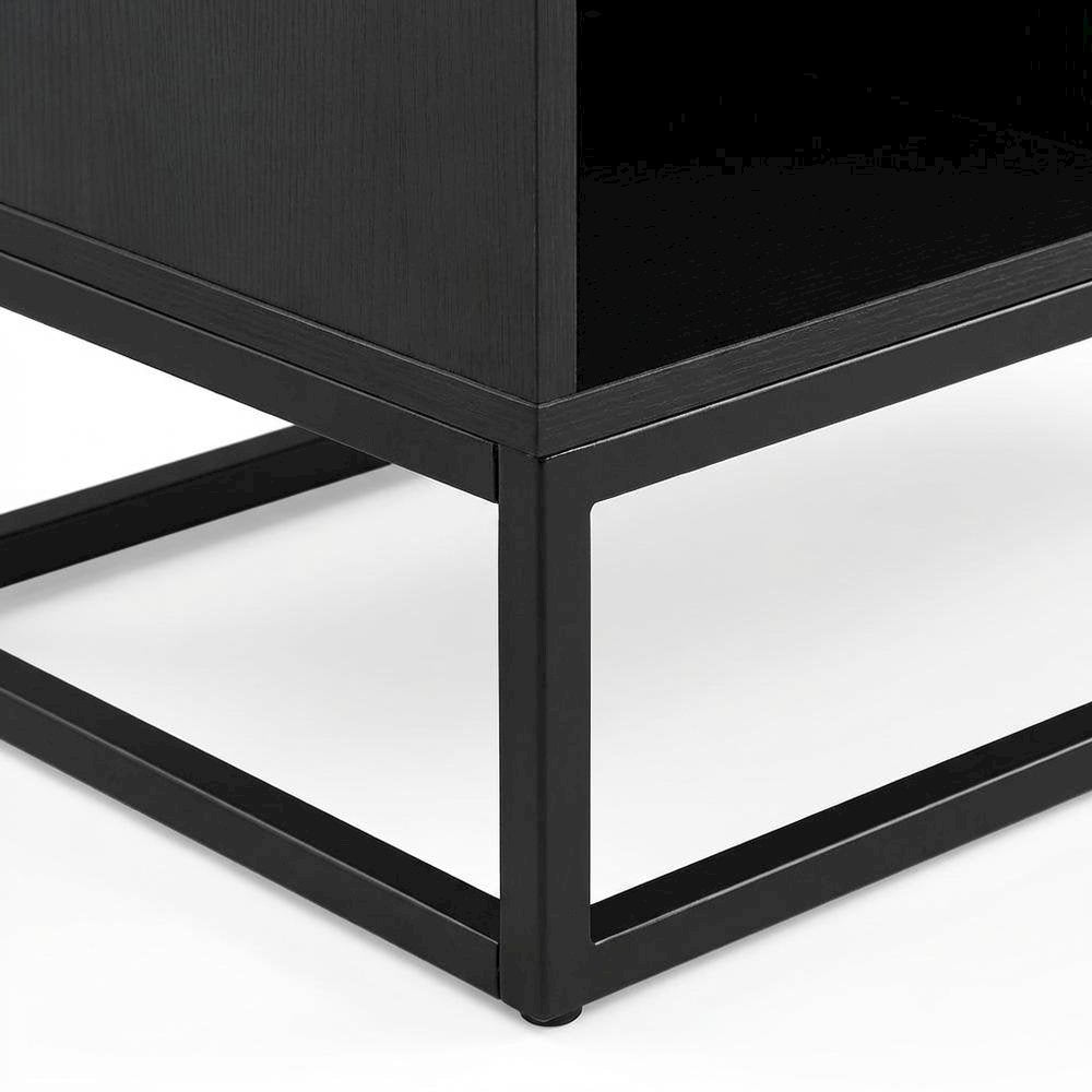 Vinyl Record Storage Stand in Neutral Finish with Sturdy Construction, Compact
