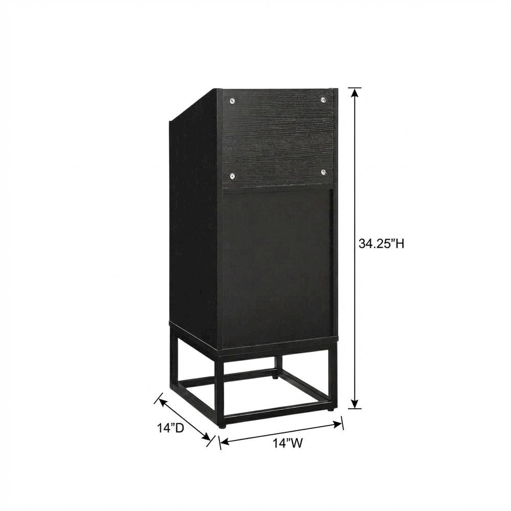 Vinyl Record Storage Stand in Black with Compact Design for Home Entertainment