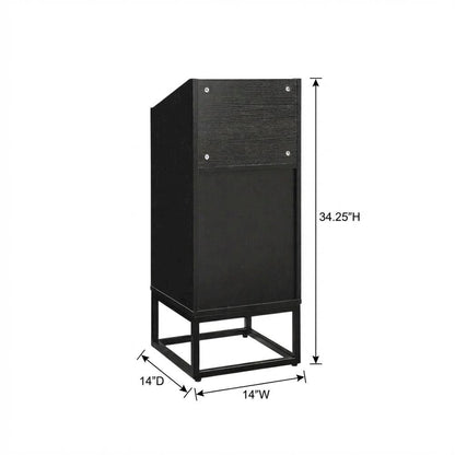 Vinyl Record Storage Stand in Black with Compact Design for Home Entertainment
