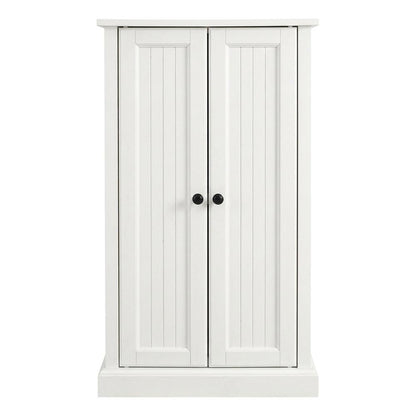 White Seaside Accent Cabinet with Anti-Tip Hardware and Sturdy Build