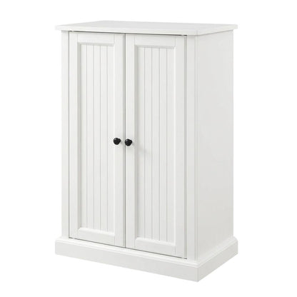 White Seaside Accent Cabinet with Anti-Tip Hardware and Sturdy Build