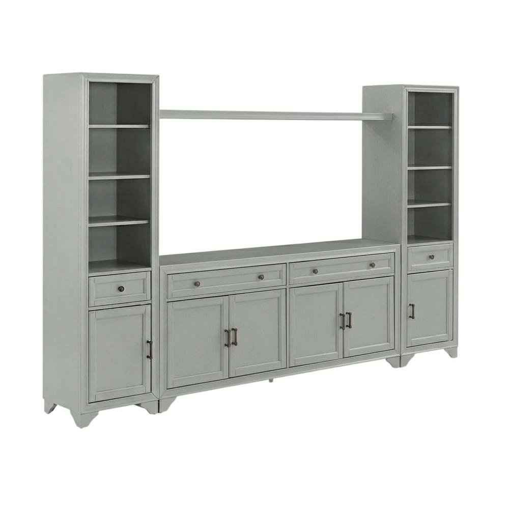 3-Piece Entertainment Center Set with Sideboard and Bookcases