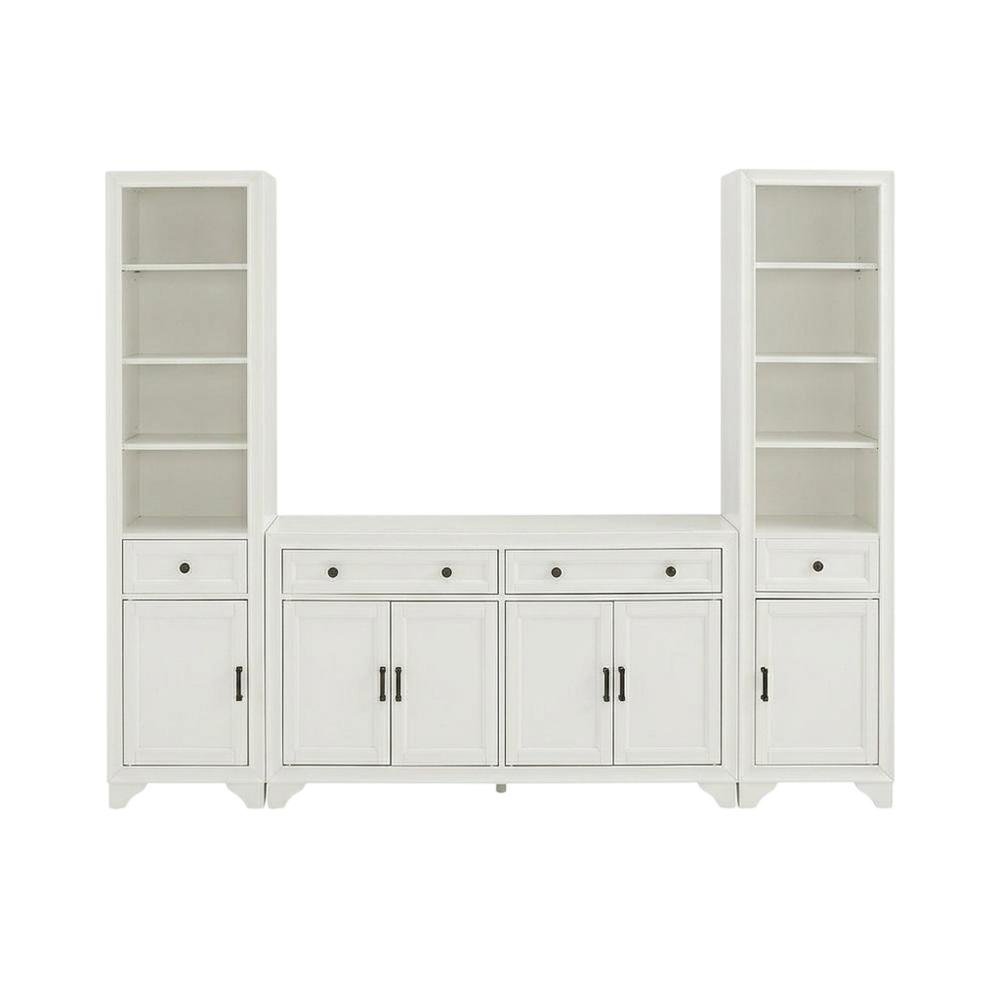 Contemporary 3-Piece Entertainment Center with Sideboard and Bookcases