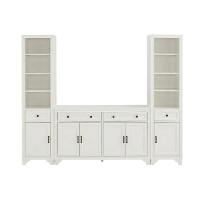 Contemporary 3-Piece Entertainment Center with Sideboard and Bookcases