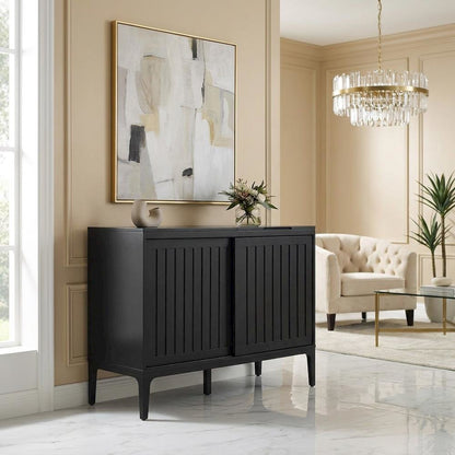 Large record player cabinet with vinyl storage in modern design