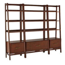 Mahogany Floor Shelf Set with Large and Small Freestanding Etagere Units