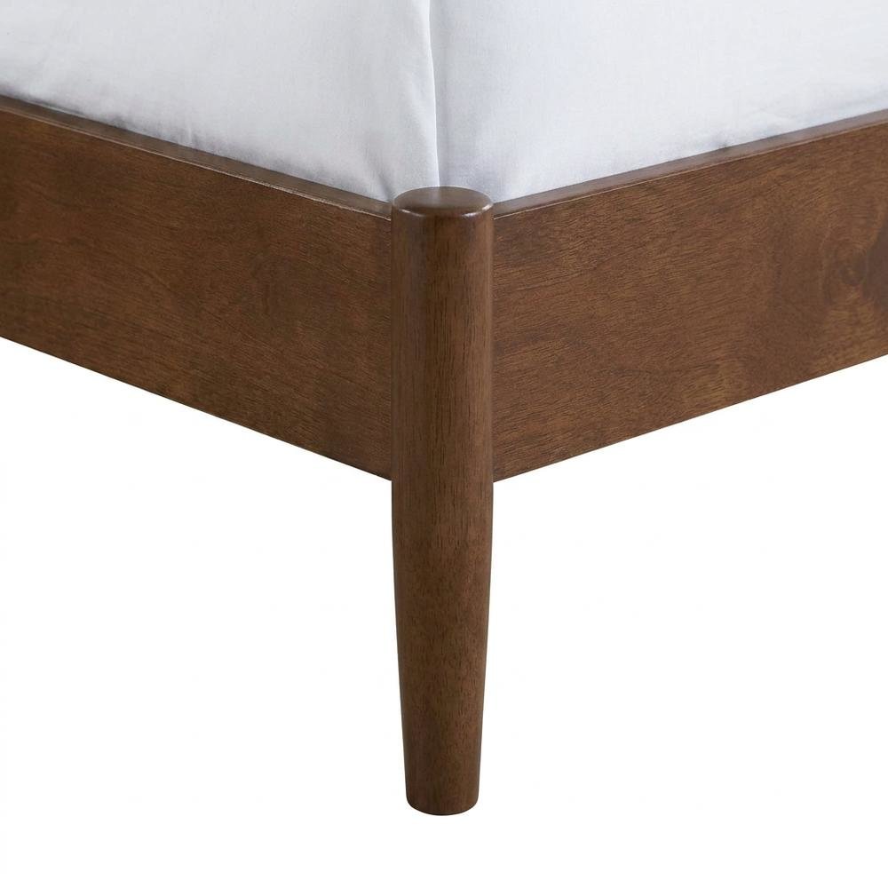 Mahogany Platform Bed with Headboard, Footboard, Sturdy Rails, Anti-Tip Safety
