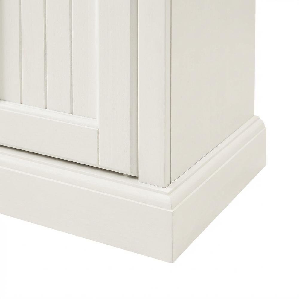 White Seaside Accent Cabinet with Anti-Tip Hardware and Sturdy Build