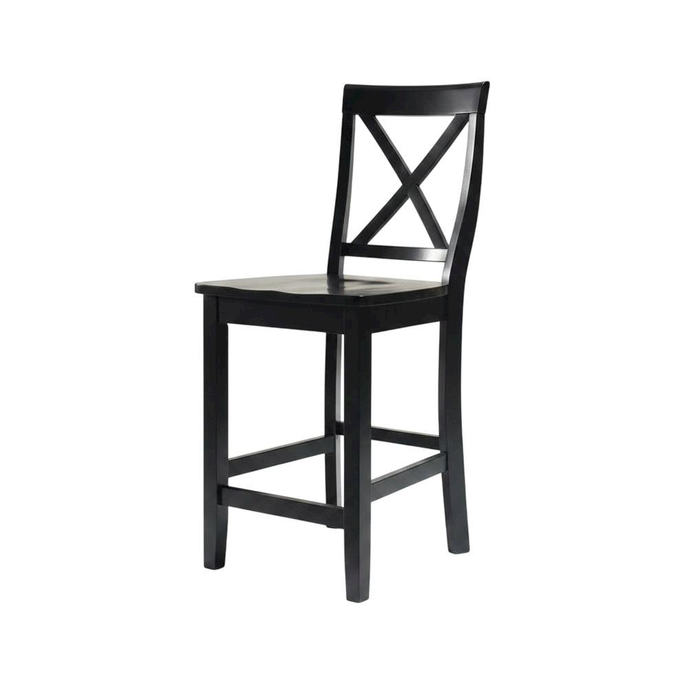 Modern X-Back Counter Height Bar Stool Set, Comfortable & Durable (2 Pack)