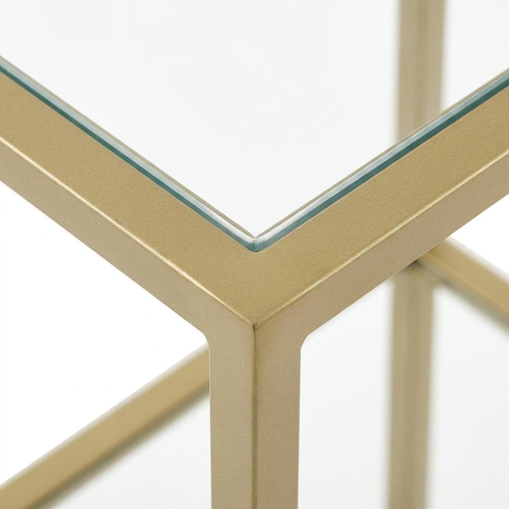Set of 2 Narrow Freestanding Shelves in Soft Gold for Stylish Storage