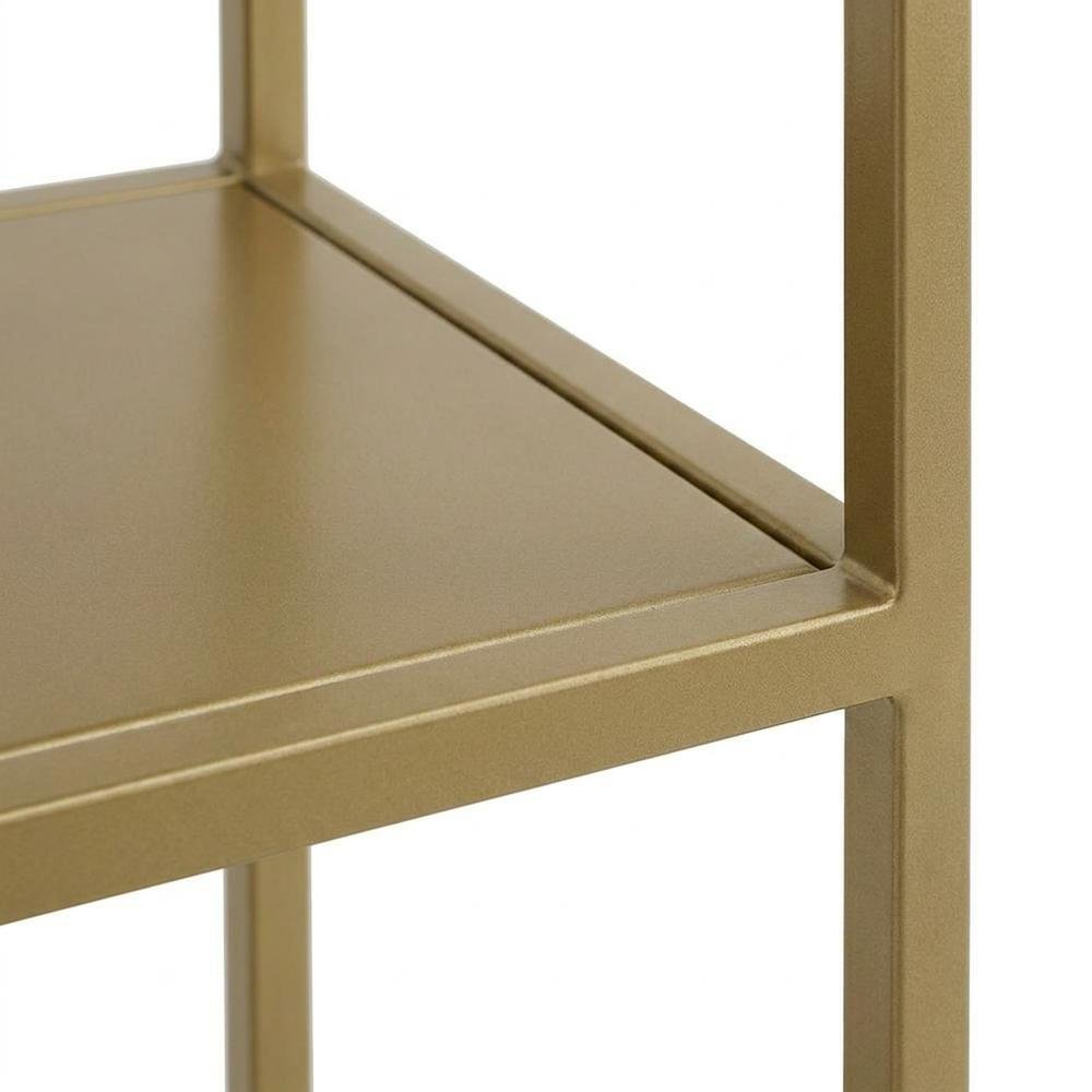 Soft Gold Space Saver Bathroom Vanity with Anti-Tip Hardware