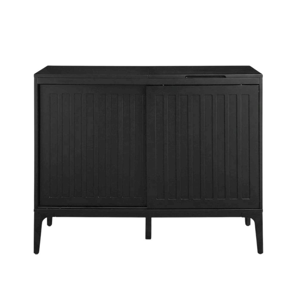 Large record player cabinet with vinyl storage in modern design