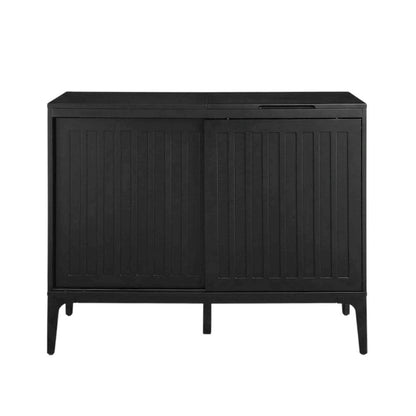 Large record player cabinet with vinyl storage in modern design