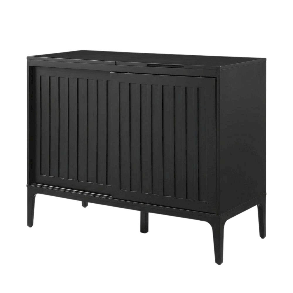 Large record player cabinet with vinyl storage in modern design