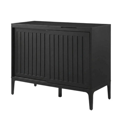 Large record player cabinet with vinyl storage in modern design