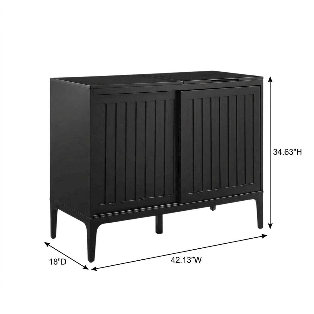 Large record player cabinet with vinyl storage in modern design